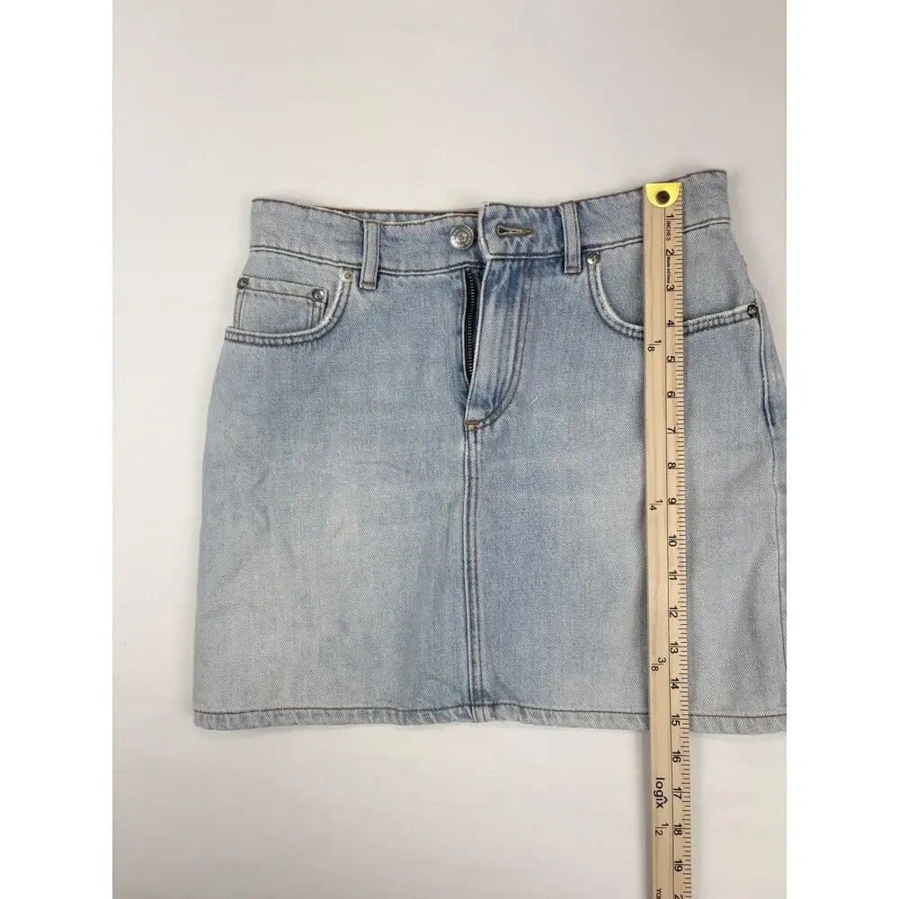 GANNI Denim Mini Skirt Size 34 (XS/US 2) Blue Jean Y2K Scandinavian